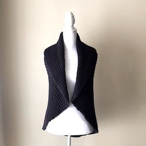 Pure Handknit Plum Purple Cardigan Vest Size S/M